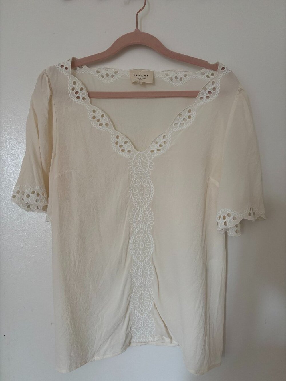 Sezane Francia Silk Blouse Ecru 34 - Picture 5 of 7